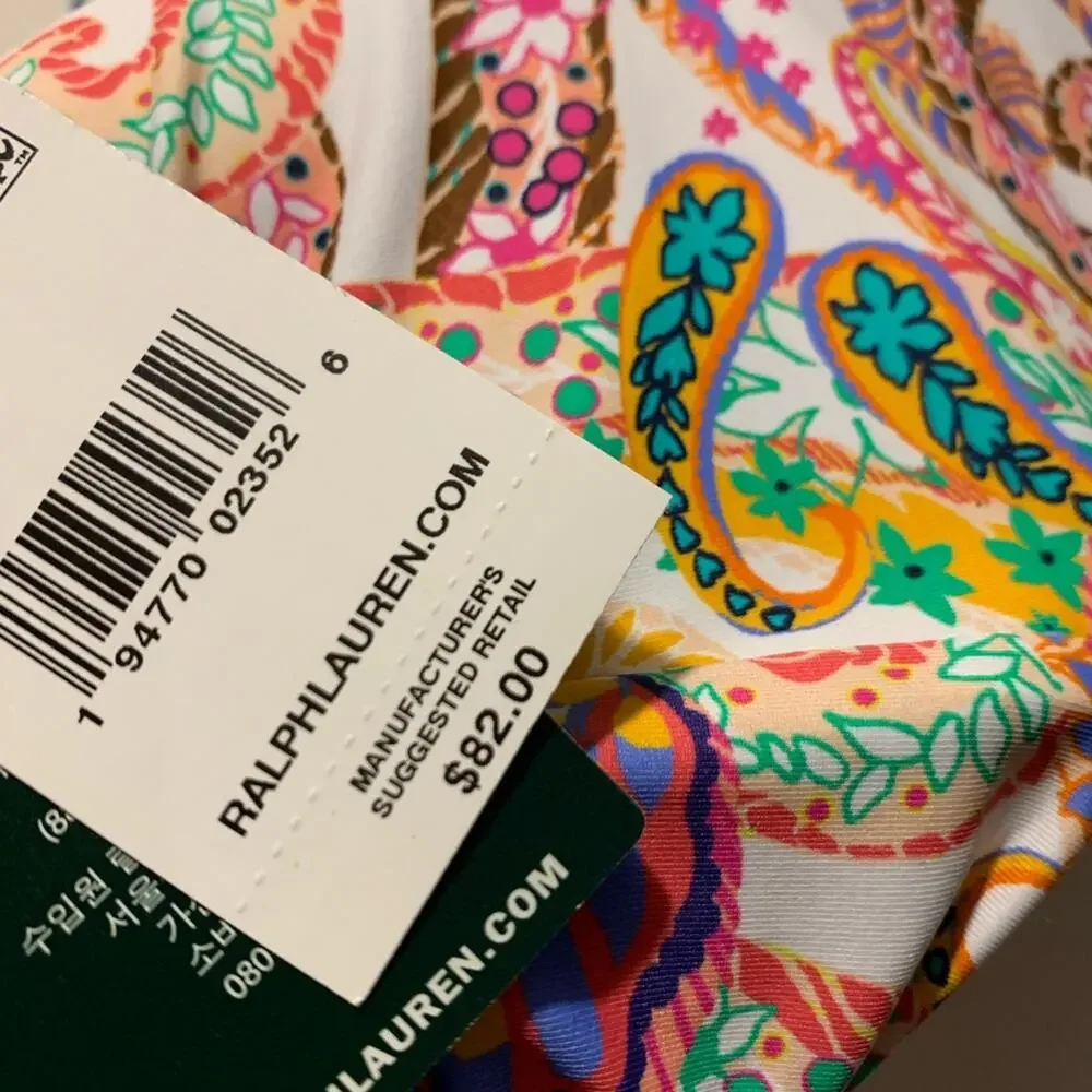 Ralph Lauren Majestic Paisley Bikini Top Size 12